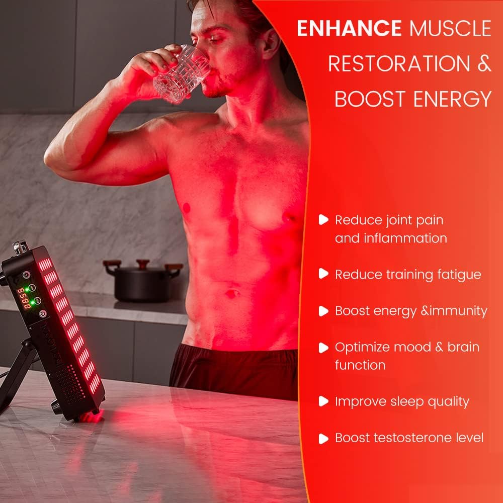 Professional Red Light Therapy Device for Face & Body – 660nm & 850nm Infrared Wand for Anti-Aging, Pain Relief, Skin Tightening & Joint Recovery – Handheld Clinical-Grade Treatment