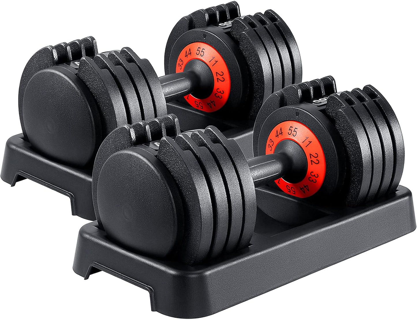 25/55 Lbs Dumbbell Set, Anti-Slip Fast Adjust Turning Handle, Adjustable for Men and Women, Pair for Home Gym Exercise