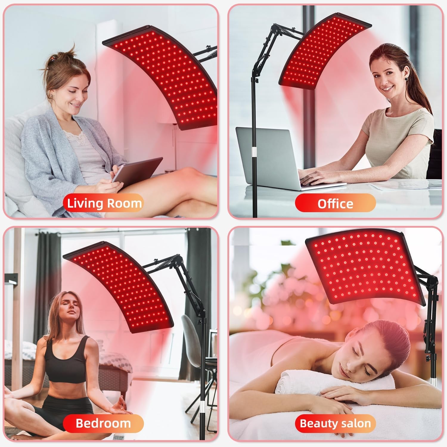Viconor Red Light Therapy Lamp – 120 LEDs with Dual Wavelengths (660nm & 850nm) Infrared Light Therapy Device with Adjustable Stand for Face and Body