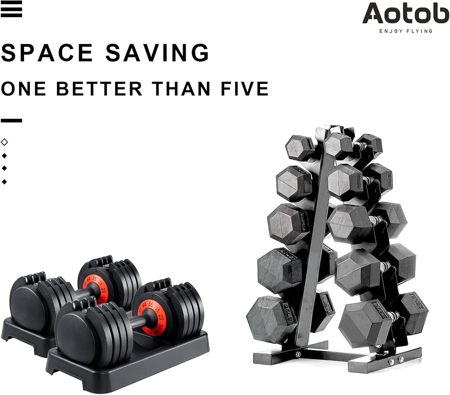 25/55 Lbs Dumbbell Set, Anti-Slip Fast Adjust Turning Handle, Adjustable for Men and Women, Pair for Home Gym Exercise