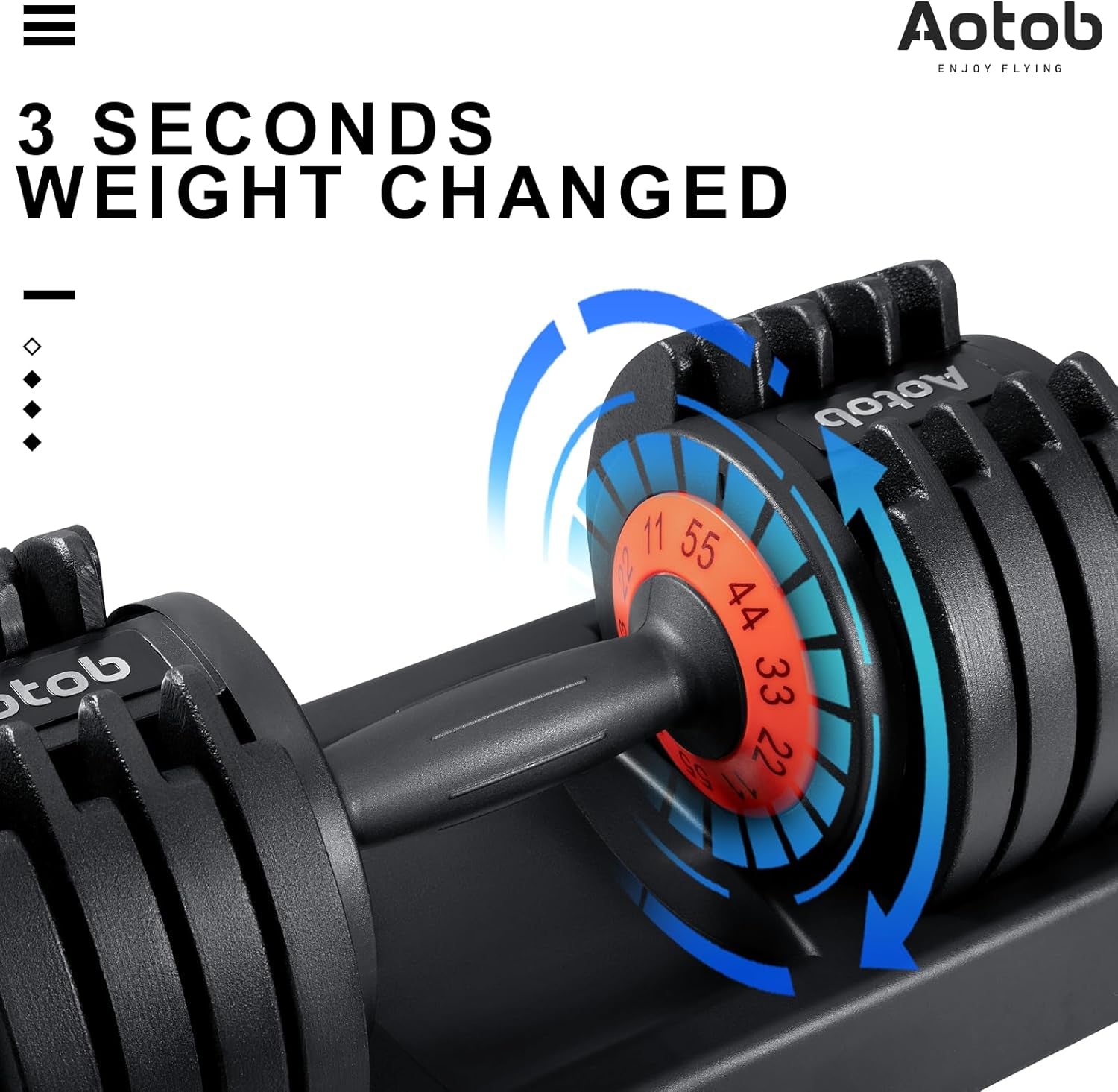 25/55 Lbs Dumbbell Set, Anti-Slip Fast Adjust Turning Handle, Adjustable for Men and Women, Pair for Home Gym Exercise