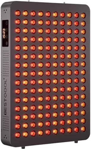 Bestqool Red Light Therapy Panel – 4 Wavelengths Full Body Near Infrared Light Therapy, 150 High-Power LEDs, Dual Chip Design, 250W for Anti-Aging, Pain Relief & Skin Rejuvenation