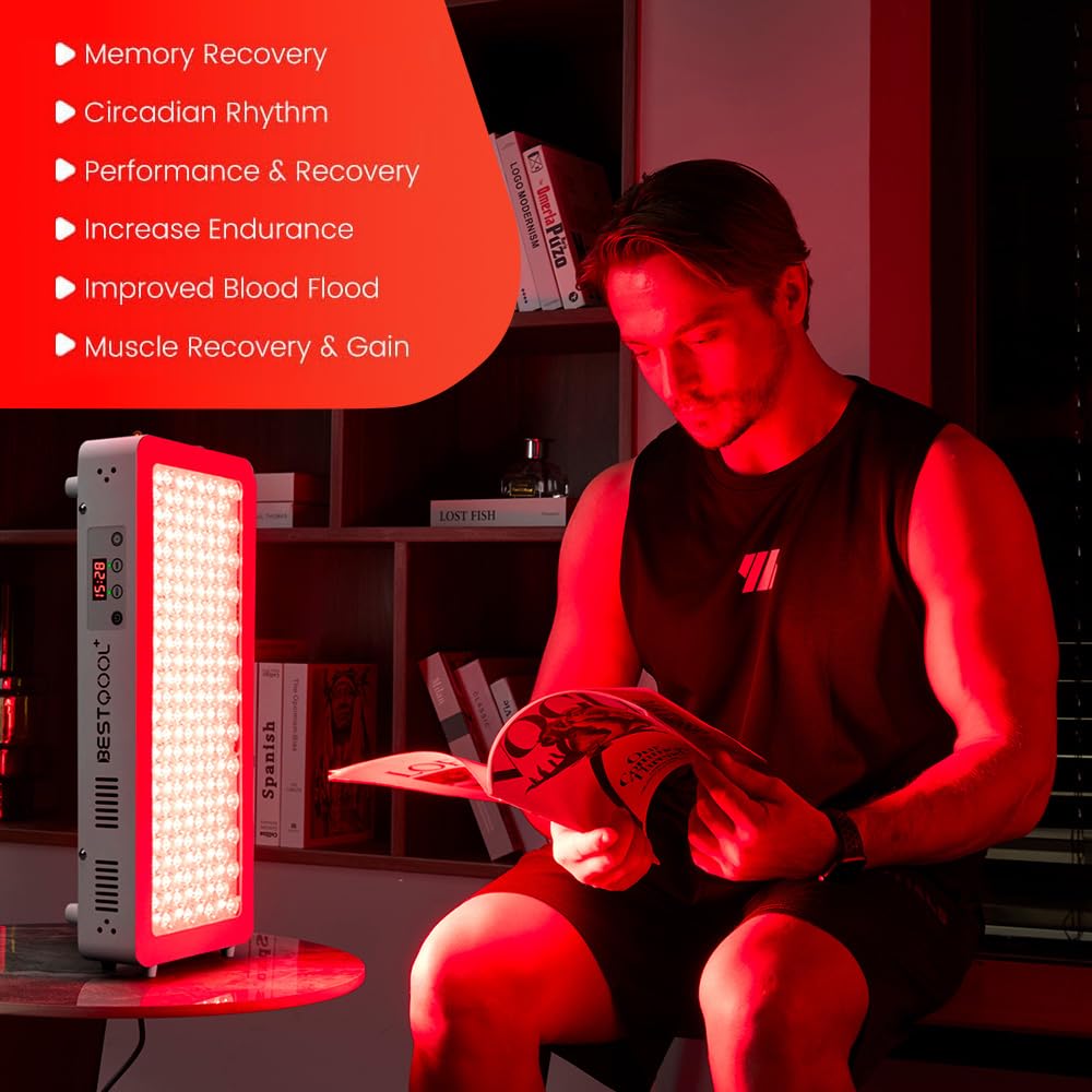 Bestqool Pro100 Red Light Therapy Panel – 4 Wavelength Infrared LED Light for Face & Body, High-Power 170W Device with Dual Chip LEDs, Modular Design for Skin, Pain & Muscle Recovery