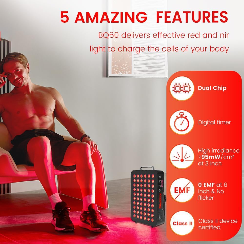 Professional Red Light Therapy Device for Face & Body – 660nm & 850nm Infrared Wand for Anti-Aging, Pain Relief, Skin Tightening & Joint Recovery – Handheld Clinical-Grade Treatment