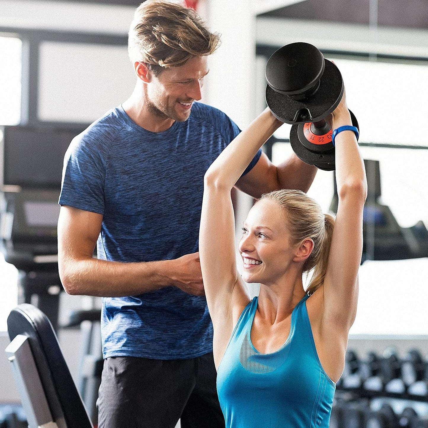 25/55 Lbs Dumbbell Set, Anti-Slip Fast Adjust Turning Handle, Adjustable for Men and Women, Pair for Home Gym Exercise