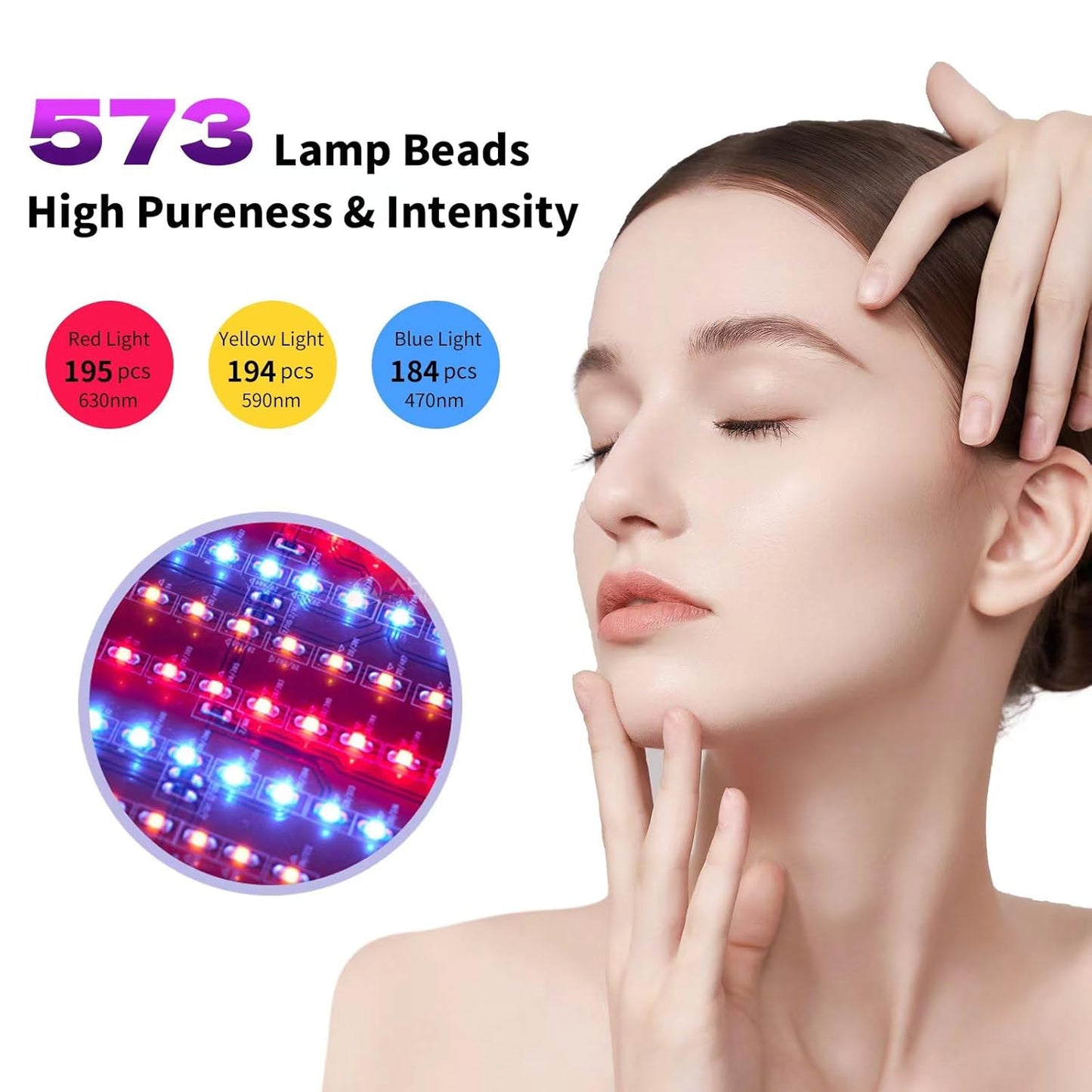 ZOVIE Red Light Therapy Mask – 7-in-1 LED Light Therapy Facial Mask with Infrared, Red, Blue & Yellow Lights, Flexible Silicone Skincare Device for Face, Neck & Body