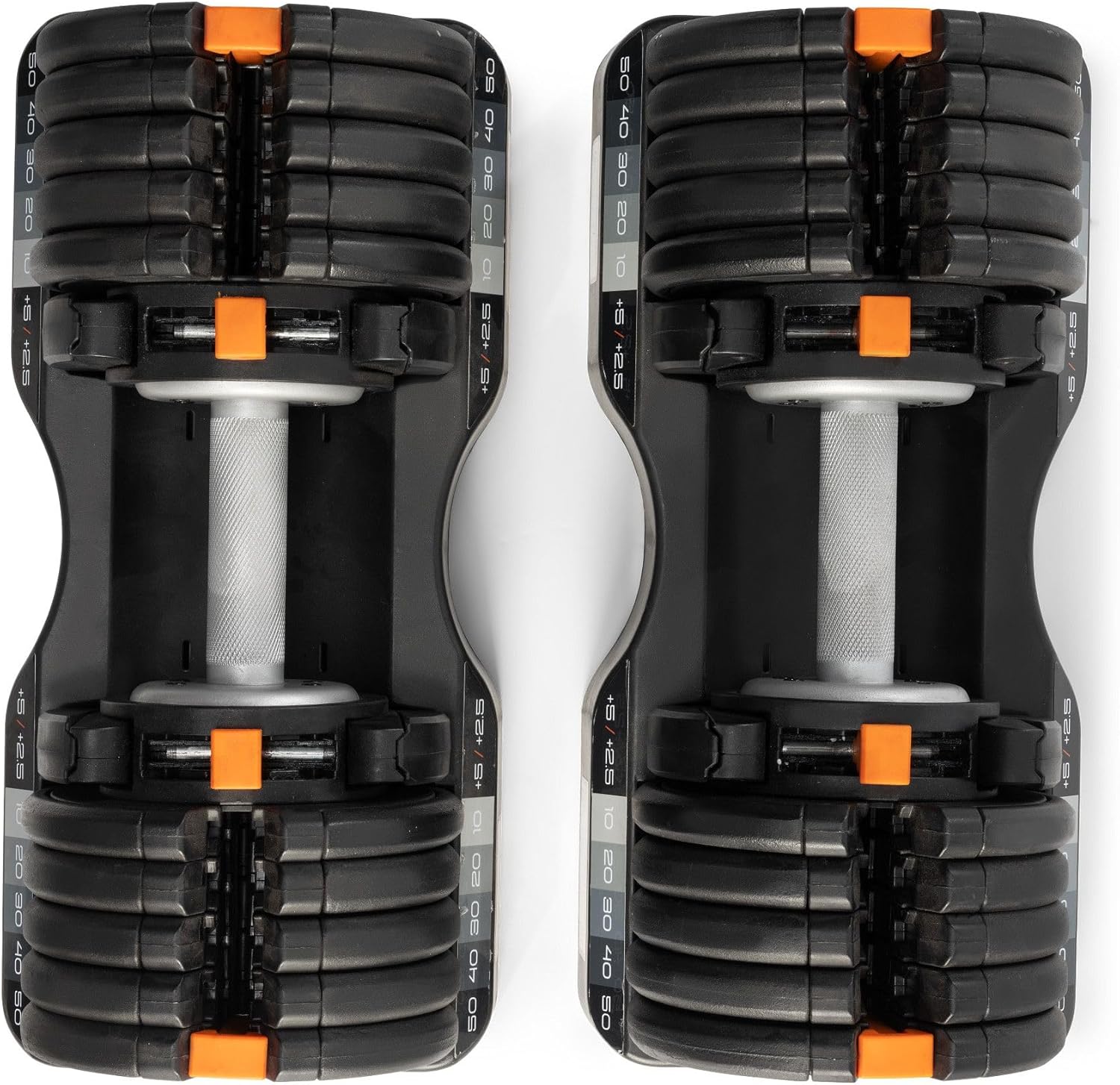 NordicTrack 55 lb Adjustable Dumbbell Set – Select-a-Weight Pair with 30-in-1 Weight Options & Storage Trays