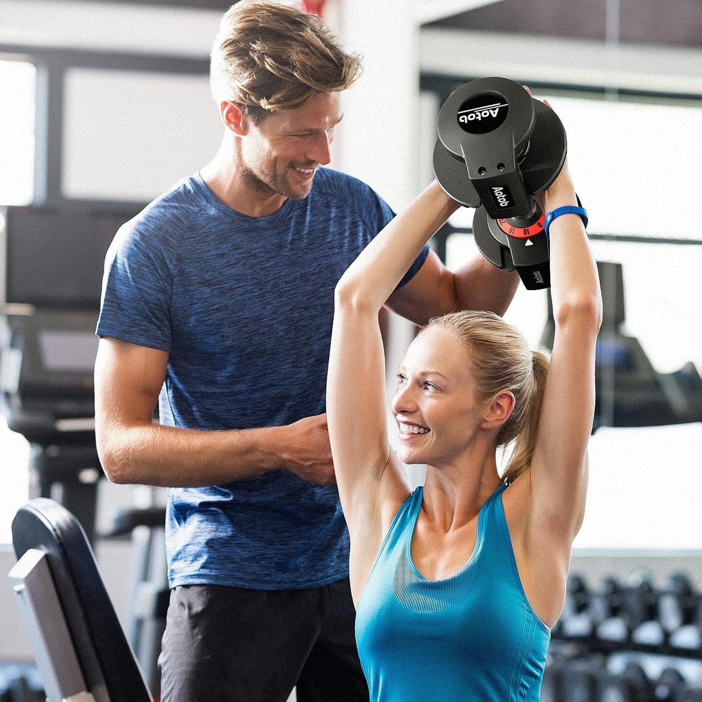 AOTOB 25LB Adjustable Dumbbell Set – Fast 3-Second Weight Dial with Anti-Slip Handle & Compact Storage for Home Gym (Black Pair)