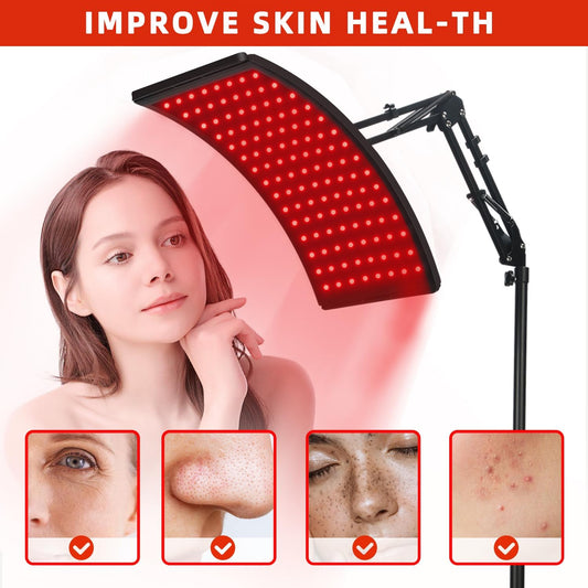 Viconor Red Light Therapy Lamp – 120 LEDs with Dual Wavelengths (660nm & 850nm) Infrared Light Therapy Device with Adjustable Stand for Face and Body