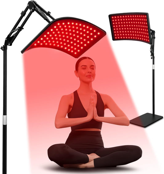 Viconor Red Light Therapy Lamp – 120 LEDs with Dual Wavelengths (660nm & 850nm) Infrared Light Therapy Device with Adjustable Stand for Face and Body